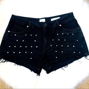 Cotton On Mid Saturday Black Studded Jean Shorts